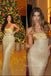 Sparkly Gold Mermaid Strapless Long Evening Prom Dresses, MR0246
