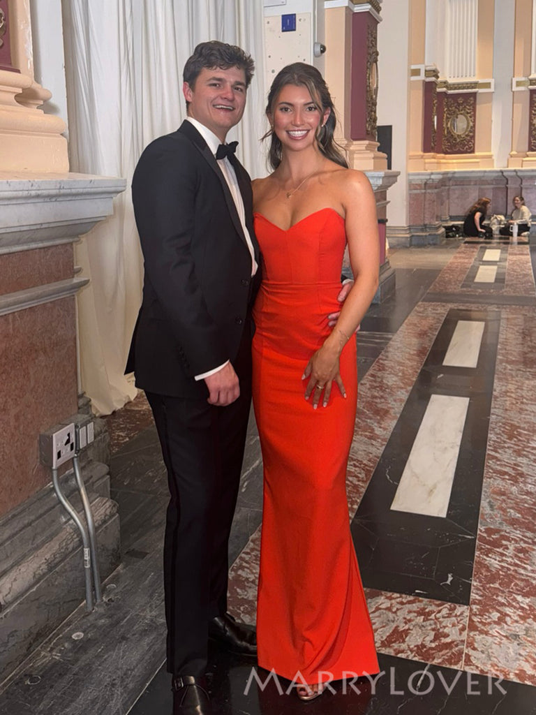 Formal Sweetheart Red Mermaid Long Evening Prom Dresses, MR0250