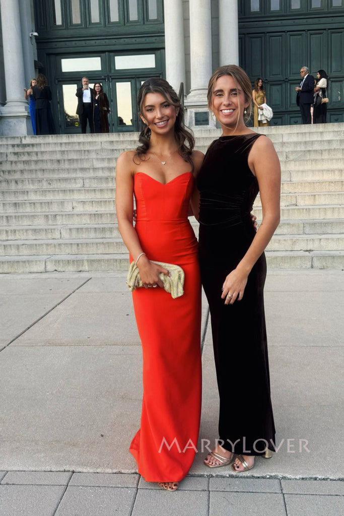 Formal Sweetheart Red Mermaid Long Evening Prom Dresses, MR0250