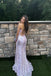 Beautiful Pink Squins Appliques Mermaid Long Evening Prom Dresses, Spaghetti Straps Prom Dress, MR0254