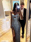 Sweetheart Sequins Mermaid High Slit Long Evening Prom Dresses, MR0278
