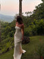 Sheath Ivory Mermaid Strapless Long Evening Prom Dresses, MR0280