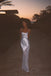 Sexy Mermaid Spaghetti Straps White Long Evening Prom Dresses, MR0293