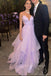 Gorgeous Purple Sparkly A-line Long Evening Prom Dresses, V-neck Prom Dress, MR0301
