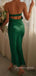 Strapless Emerald Green Satin Mermaid Long Evening Prom Dresses, Backless Prom Dress, MR9057