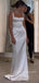 Formal Ivory Satin Mermaid Long Evening Prom Dresses, Custom Wedding Dress, MR9092