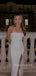 Mordren Strapless Ivory Mermaid Long Evening Prom Dresses, Side Slit Prom Dress, MR9138