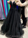 Sweetheart Black Tulle A-line Long Evening Prom Dresses, Gorgeous Custom Prom Dress, MR9140