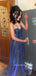 Navy Blue A-line Long Evening Prom Dresses, Sweetheart Prom Dress, MR9141