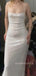 White Sequins Spaghetti Straps Mermaid Sparkly Long Evening Prom Dresses, MR9253