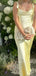 Gorgeous Yellow Satin Mermaid Straps Long Evening Prom Dresses, MR9383