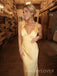 Deep V-neck Satin Mermaid Backless Long Evening Prom Dresses, MR9385
