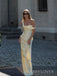 Sexy Satin Long Evening Prom Dresses, Yellow prom dress, MR9394