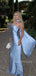 Sheath Blue Long Evening Prom Dresses, Strapless Prom Dress, MR9397