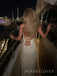 Sparkly White Mermaid Long Evening Prom Dresses, Backless V-neck prom dress, MR9402
