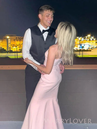 Gorgeous Pink Mermaid Long Evening Prom Dresses, Spaghetti Straps prom dress, MR9403