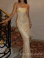 Sexy Gold Mermaid Strapless Long Evening Prom Dresses, MR9419