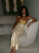 Sexy Gold Mermaid Strapless Long Evening Prom Dresses, MR9419