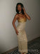 Sexy Gold Mermaid Strapless Long Evening Prom Dresses, MR9419