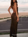 Brown Sparkly Mermaid Long Evening Prom Dresses, Backless Prom Dress, MR9475