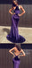 Purple Velvet Mermaid Halter Long Evening Prom Dresses, MR9501