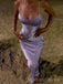 Lilac Satin Mermaid Spaghetti Straps Long Evening Prom Dresses, MR9522