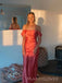 Lovely Off Shoulder Satin Backless Long Evening Prom Dresses, MR9524