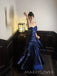 Formal Navy Blue Mermaid Long Evening Prom Dresses, Spaghetti Straps Prom Dress, MR9531