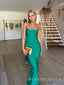 Simple Green Mermaid Sweet Heart Long Evening Prom Dresses, MR9541