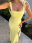 Sexy Yellow Mermaid Long Backless Evening Prom Dresses, MR9542