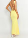 Sexy Yellow Mermaid Long Backless Evening Prom Dresses, MR9542