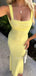 Sexy Yellow Mermaid Long Backless Evening Prom Dresses, MR9542