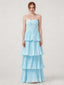 Lovely Blue Chiffon A-line Long Evening Prom Dresses, MR9565