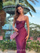 Spaghetti Straps Satin Beaded Mermaid Long Evening Prom Dresses, MR9568