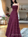 Lovely Burgundy Spaghetti Straps Long Evening Prom Dresses, MR9579