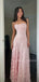 Formal Pink Spaghetti Straps Long Evening Prom Dresses, Backless Prom Dress, MR9587