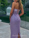 Sexy Purple Lace Mermaid Long Evening Prom Dresses, Strapless Prom Dress, MR9599