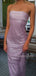 Sexy Purple Lace Mermaid Long Evening Prom Dresses, Strapless Prom Dress, MR9599