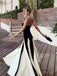 Formal Black Spaghetti Straps Long Evening Prom Dresses, MR9629
