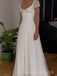 Formal White Chiffon Long Evening Prom Dresses, A-line Wedding Dress, MR9634