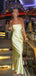 Simple Strapless Yellow Mermaid Long Evening Prom Dresses, MR9640