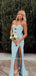 Popular Blue Sweetheart Mermaid Long Evening Prom Dresses, MR9646