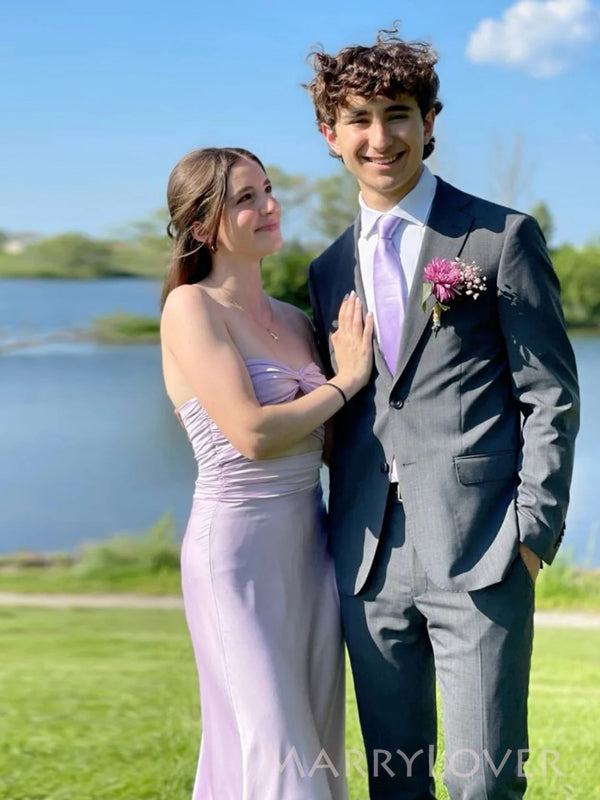 Simple Mermaid Sweetheart Satin Long Evening Prom Dresses, MR9654