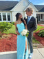 Formal Mermaid Sweetheart Blue Side Slit Long Evening Prom Dresses, MR9655