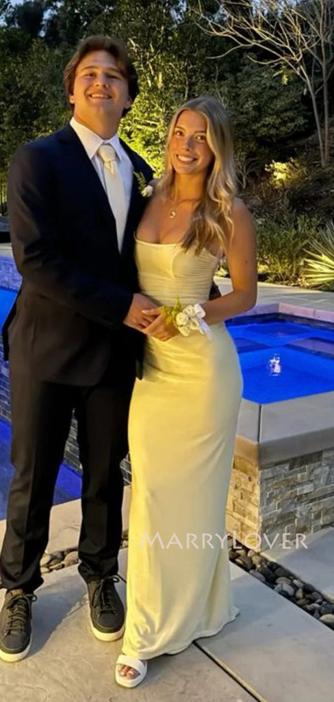 Sexy Sheath Mermaid Backless Long Evening Prom Dresses, Strapless Prom Dress, MR9657