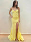 Lovely Sweetheart Mermaid Yellow Long Evening Prom Dresses, MR9664