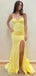 Lovely Sweetheart Mermaid Yellow Long Evening Prom Dresses, MR9664