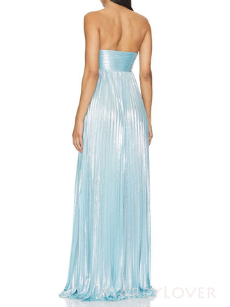 Simple Sweetheart Blue Side Slit Long Evening Prom Dresses, MR9665