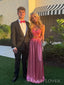 Sexy Backless Pink Spaghetti Straps Long Evening Prom Dresses, MR9667