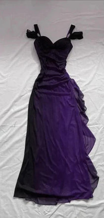 Unique Purple Chiffon Long Evening Prom Dresses, MR9671
